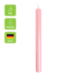 Stabkerzen aus Paraffin, Antikrosa, Rustic, WENZEL, 250/22 mm, Brenndauer ca. 10h, plastikfrei, 4 Stück - luterna.de