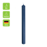 Stabkerzen aus Paraffin, Nachtblau, Rustic, WENZEL, 250/22 mm, Brenndauer ca. 10h, plastikfrei, 4 Stück - luterna.de