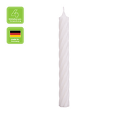 Stabkerzen aus Paraffin, RUSTIC TWIST, 250/28 mm, Wollweiß, WENZEL, Brenndauer ca. 16h, 4 Stück pro Verpackung - luterna.de