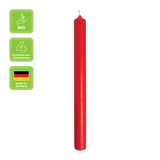 Stabkerzen aus Paraffin, Rubin, Rustic, WENZEL, 250/22 mm, Brenndauer ca. 10h, plastikfrei, 4 Stück - luterna.de