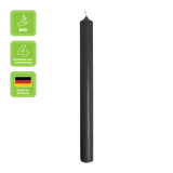 Stabkerzen aus Paraffin, Schwarz, Rustic, WENZEL, 250/22 mm, Brenndauer ca. 10h, plastikfrei, 4 Stück - luterna.de