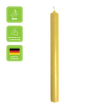 Stabkerzen aus Paraffin, Senf, Rustic, WENZEL, 250/22 mm, Brenndauer ca. 10h, plastikfrei, 4 Stück - luterna.de