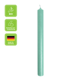 Stabkerzen aus Paraffin, Smaragd, Rustic, WENZEL, 250/22 mm, Brenndauer ca. 10h, plastikfrei, 4 Stück - luterna.de