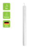 Stabkerzen aus Paraffin, Weiß, Rustic, WENZEL, 250/22 mm, Brenndauer ca. 10h, plastikfrei, 4 Stück - luterna.de