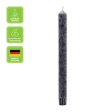 Stabkerzen aus Stearin, 22/250 mm, Anthrazit, KERZENFARM HAHN, Brenndauer ca. 10h, 4 Stück pro Verpackung - luterna.de