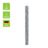 Stabkerzen aus Stearin, 22/250 mm, Grau, KERZENFARM HAHN, Brenndauer ca. 10h, 4 Stück pro Verpackung - luterna.de