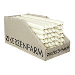 Stabkerzen aus Paraffin, 180/13 mm, Elfenbein, KERZENFARM HAHN, Brenndauer ca. 3,5h, 49 Stück pro Verpackung