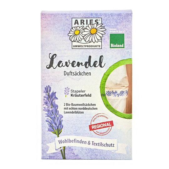 Stapeler Lavendel Duftsäckchen 2er Set, ARIES Umweltprodukte, 100% natürlich, Wohlbefinden & Textilschutz
