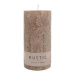 RUSTIC-Stumpenkerze Stein, WENZEL, 140/70 mm, Brenndauer ca. 69h, selbstverlöschend