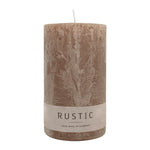 RUSTIC-Stumpenkerze Stein, WENZEL, 140/80 mm, Brenndauer ca. 76h, selbstverlöschend