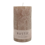 RUSTIC-Stumpenkerze Stein, WENZEL, 110/60 mm, Brenndauer ca. 38h, selbstverlöschend