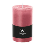 Stumpenkerze aus Paraffin, Altrosa, Marble Rustik, Wiedemann, 130/78 mm, Brenndauer ca. 63h, durchgefärbt