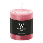 Stumpenkerze aus Paraffin, Altrosa, Marble Rustik, Wiedemann, 80/68 mm, Brenndauer ca. 34h, durchgefärbt
