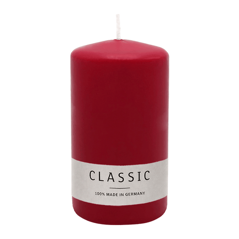 Stumpenkerze aus Paraffin, Altrot, WENZEL, 100/60 mm, Brenndauer ca. 29h, selbstverlöschend