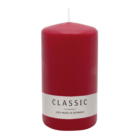 Stumpenkerze aus Paraffin, Altrot, WENZEL, 130/70 mm, Brenndauer ca. 47h, selbstverlöschend