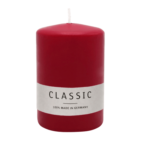 Stumpenkerze aus Paraffin, Altrot, WENZEL, 80/60 mm, Brenndauer ca. 22h, selbstverlöschend