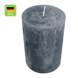 Stumpenkerze aus Paraffin, Anthrazit, Rustic, WENZEL, 110/70 mm, Brenndauer ca. 51h, selbstverlöschend - luterna.de