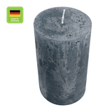 Stumpenkerze aus Paraffin, Anthrazit, Rustic, WENZEL, 140/80 mm, Brenndauer ca. 76h, selbstverlöschend - luterna.de
