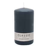 Stumpenkerze aus Paraffin, Anthrazit, WENZEL, 100/60 mm, Brenndauer ca. 29h, selbstverlöschend