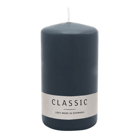 Stumpenkerze aus Paraffin, Anthrazit, WENZEL, 100/60 mm, Brenndauer ca. 29h, selbstverlöschend