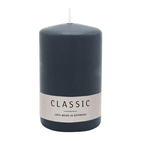 Stumpenkerze aus Paraffin, Anthrazit, WENZEL, 100/70 mm, Brenndauer ca. 34h, selbstverlöschend