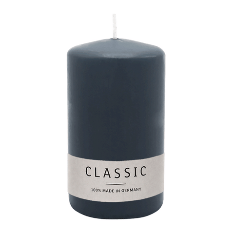 Stumpenkerze aus Paraffin, Anthrazit, WENZEL, 120/80 mm, Brenndauer ca. 56h, selbstverlöschend