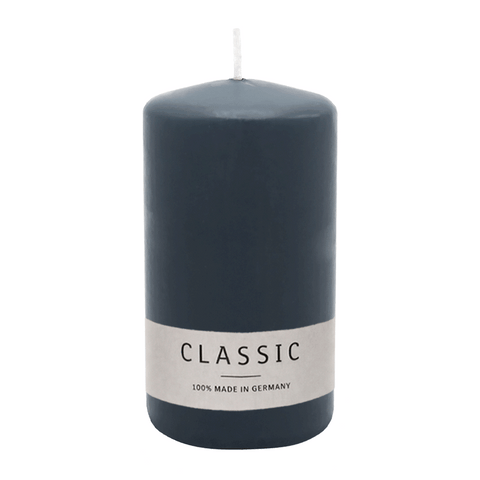 Stumpenkerze aus Paraffin, Anthrazit, WENZEL, 130/70 mm, Brenndauer ca. 47h, selbstverlöschend