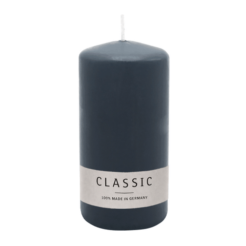 Stumpenkerze aus Paraffin, Anthrazit, WENZEL, 150/70 mm, Brenndauer ca. 56h, selbstverlöschend