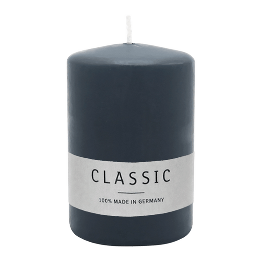Stumpenkerze aus Paraffin, Anthrazit, WENZEL, 80/60 mm, Brenndauer ca. 22h, selbstverlöschend