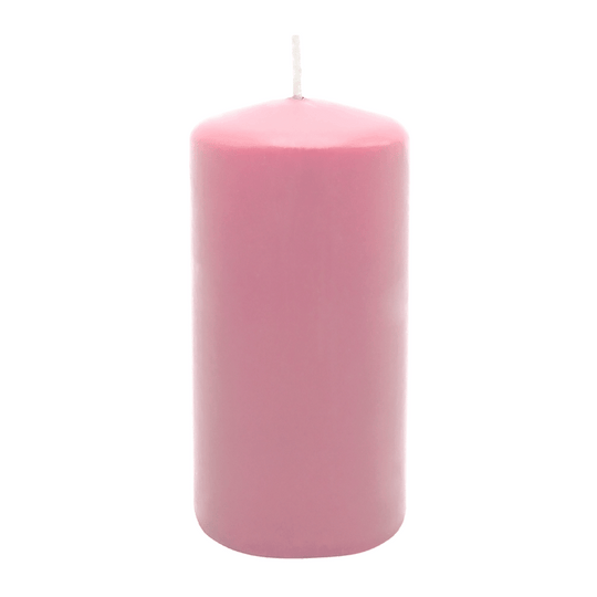 Stumpenkerze aus Paraffin, Antikrosa, WENZEL, 150/70 mm, Brenndauer ca. 56h, selbstverlöschend