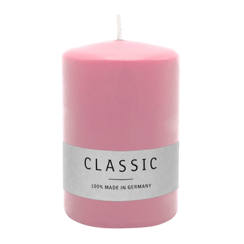 Stumpenkerze aus Paraffin, Antikrosa, WENZEL, 80/60 mm, Brenndauer ca. 22h, selbstverlöschend