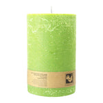 Stumpenkerze aus Paraffin, Apfelgrün, Country, 100/150 mm, KERZENFARM HAHN, Brenndauer ca. 88h