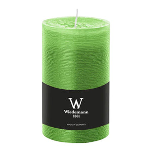 Marble Rustik Stumpenkerze Apfelgrün, Wiedemann, 130/78 mm, Brenndauer ca. 63h, durchgefärbt