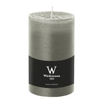 Stumpenkerze aus Paraffin, Betongrau, Marble Rustik, Wiedemann, 130/78 mm, Brenndauer ca. 63h, durchgefärbt