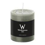 Stumpenkerze aus Paraffin, Betongrau, Marble Rustik, Wiedemann, 80/68 mm, Brenndauer ca. 34h, durchgefärbt