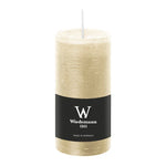 Stumpenkerze aus Paraffin, Bisquit, Marble Rustik, Wiedemann, 120/58 mm, Brenndauer ca. 42h, durchgefärbt