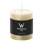 Stumpenkerze aus Paraffin, Bisquit, Marble Rustik, Wiedemann, 80/68 mm, Brenndauer ca. 34h, durchgefärbt