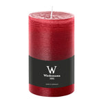 Stumpenkerze aus Paraffin, Bordeaux, Marble Rustik, Wiedemann, 130/78 mm, Brenndauer ca. 63h, durchgefärbt