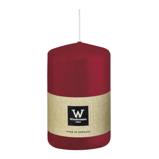 Stumpenkerze aus Paraffin, Bordeaux, Wiedemann, 80/58 mm, Brenndauer ca. 29h