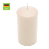 Stumpenkerze aus Paraffin, Creme, WENZEL, 100/60 mm, Brenndauer ca. 29h, selbstverlöschend