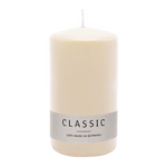 Stumpenkerze aus Paraffin, Creme, WENZEL, 100/60 mm, Brenndauer ca. 29h, selbstverlöschend