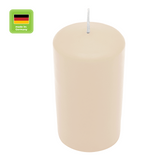 Stumpenkerze aus Paraffin, Creme, WENZEL, 120/80 mm, Brenndauer ca. 56h, selbstverlöschend