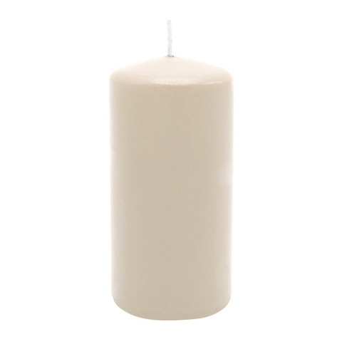 Stumpenkerze aus Paraffin, Creme, WENZEL, 150/70 mm, Brenndauer ca. 56h, selbstverlöschend