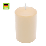 Stumpenkerze aus Paraffin, Creme, WENZEL, 80/60 mm, Brenndauer ca. 22h, selbstverlöschend