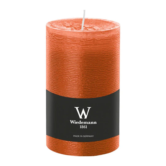 Stumpenkerze aus Paraffin, Dukat, Marble Rustik, Wiedemann, 130/78 mm, Brenndauer ca. 63h, durchgefärbt