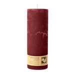 Stumpenkerze aus Paraffin, Dunkelrot, Country, 70/190 mm, KERZENFARM HAHN, Brenndauer ca. 72h