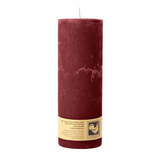 Stumpenkerze aus Paraffin, Dunkelrot, Country, 70/190 mm, KERZENFARM HAHN, Brenndauer ca. 72h