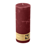 Stumpenkerze aus Paraffin, Dunkelrot, Country, 70/190 mm, KERZENFARM HAHN, Brenndauer ca. 72h