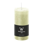 Stumpenkerze aus Paraffin, Elfenbein, Marble Rustik, Wiedemann, 120/58 mm, Brenndauer ca. 42h, durchgefärbt