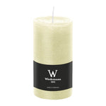 Stumpenkerze aus Paraffin, Elfenbein, Marble Rustik, Wiedemann, 130/68 mm, Brenndauer ca. 54h, durchgefärbt